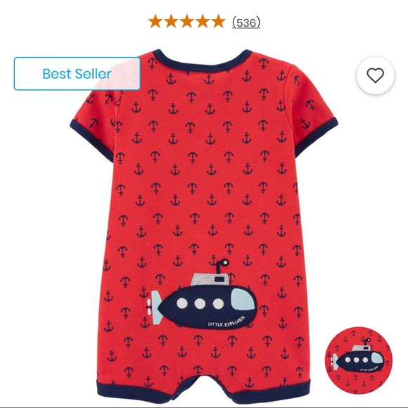 NWT Carter’s 3m red baby jumpsuit - Picture 3 of 6